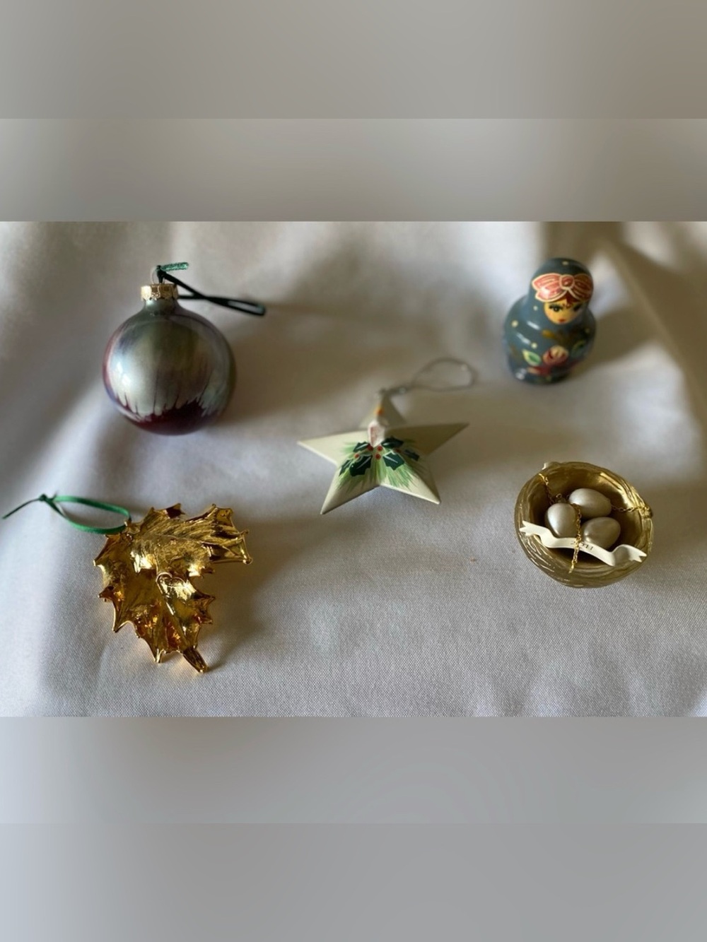 Christmas Lot including Nesting Dolls, Hallmark, & Hand Painted